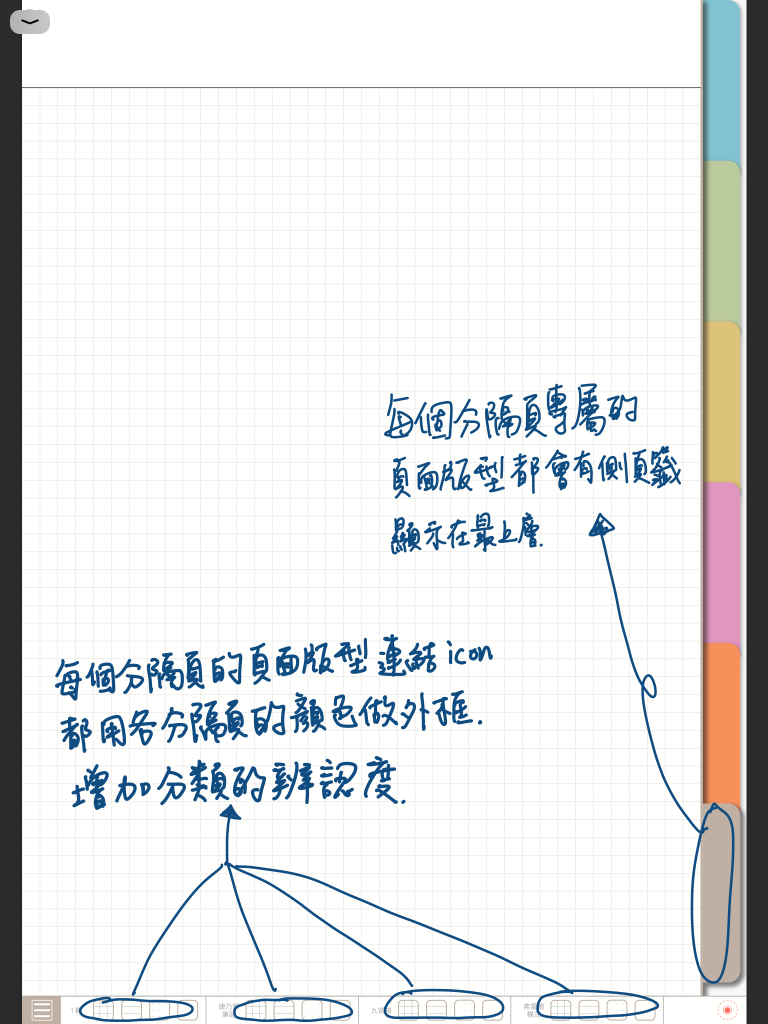 digital notebook - 卡其色分隔頁的頁面版型- 連結icon - 手寫說明 | me.Learning