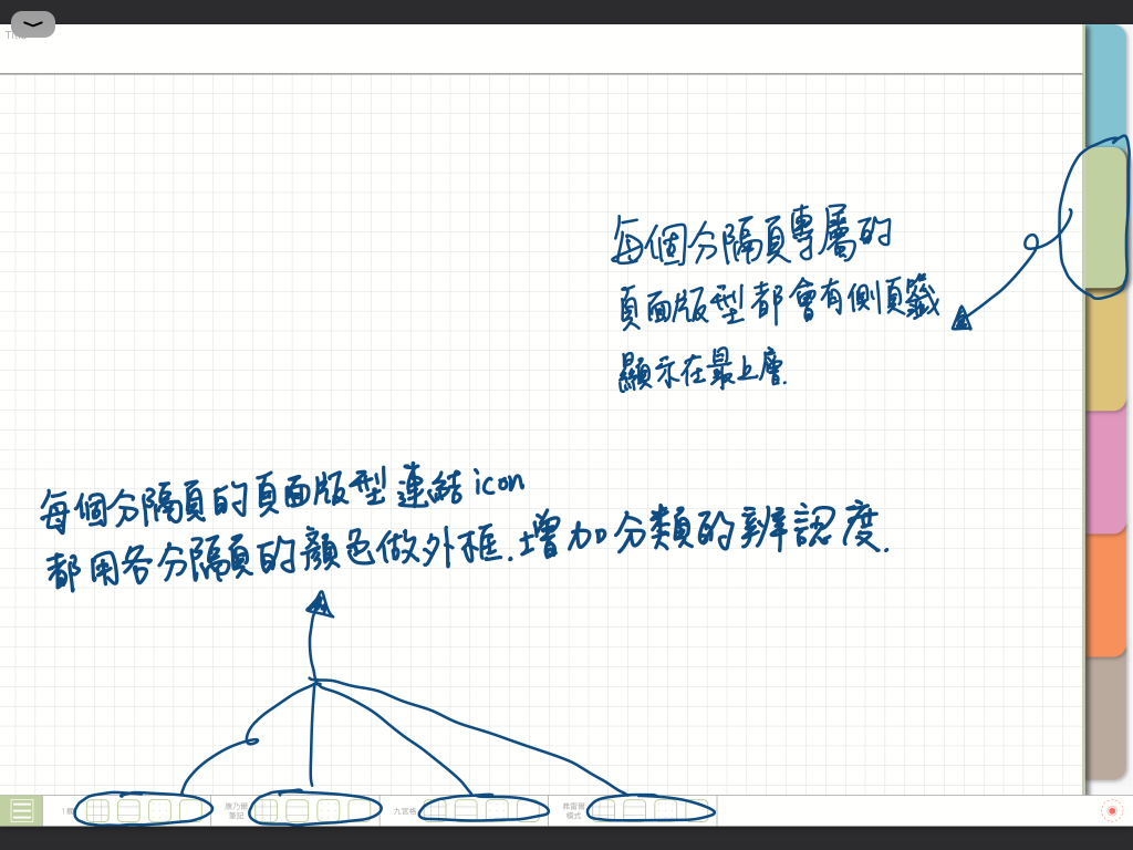 digital notebook - 淡草綠色分隔頁的頁面版型- 連結icon - 手寫說明 | me.Learning